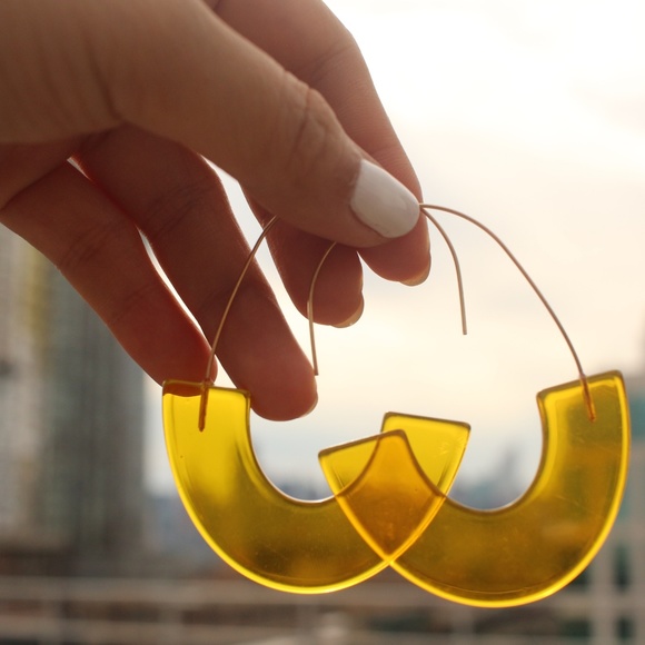 New Ryan Crescent Hoops wire EARRINGS - Picture 3 of 7